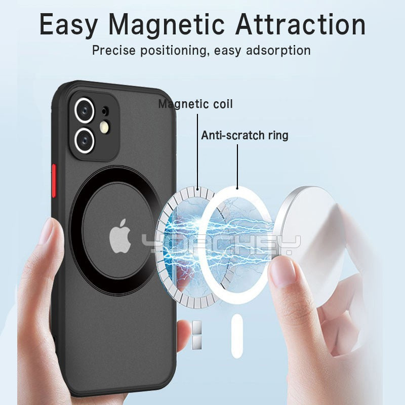 Capinha Luxury Magnetic For Magsafe Wireless Charge Phone Case For iPhone 13 14 12 11 Pro Max Mini X XR XS 14Plus Shockproof Armor Cover